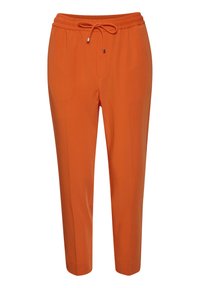 Oranje joggingsbroek met een elastische tailleband en een trekkoord, met een tapered leg ontwerp en een gladde, lichtgewicht stof.