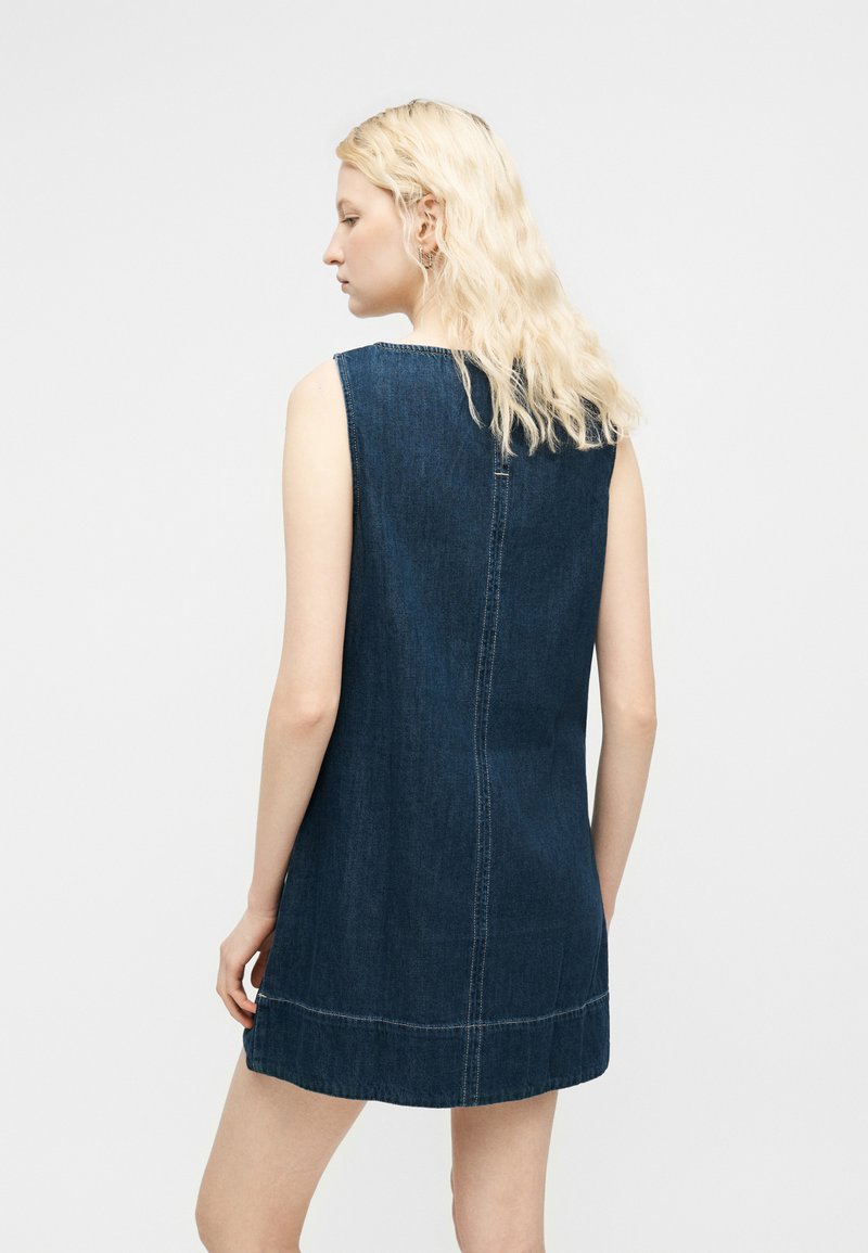 gap denim apron dress GAP APRON DRESS - Denim dress - dark wash indigo/dark-blue denim