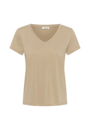 Soaked in Luxury, SL COLUMBINE V-NECK SS - T-shirt basic - silver mink