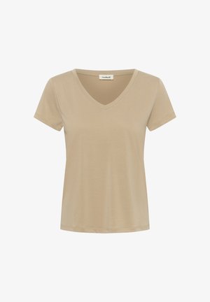 Soaked in Luxury, SLCOLUMBINE V-NECK SHORT SLEEVE - Základné tričko - silver mink