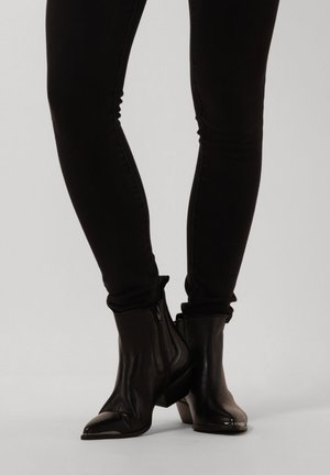 Cowboy/biker ankle boot - zwart