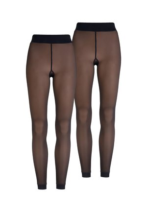 WARM TRANSPARENT 2-PACK - Punčocháče - schwarz