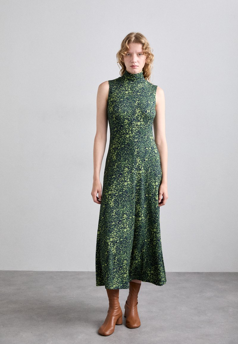 Proenza Schouler White Label JAMIE DRESS IN SHADOW  - Džersejové šaty - multi-coloured/dark blue/olive