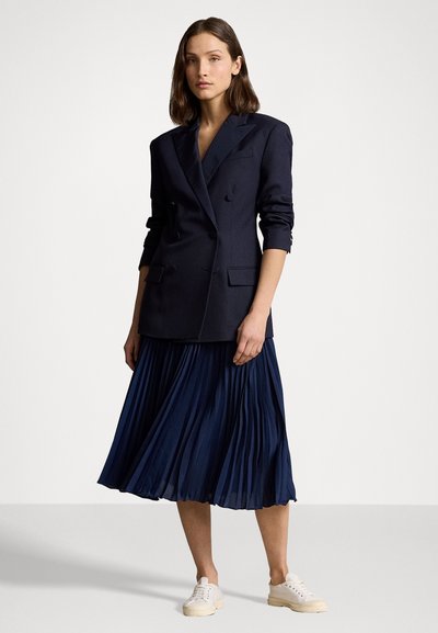 Polo Ralph Lauren PLEATED GEORGETTE SKIRT - A-linjekjol - newport navy