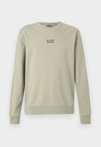 Ανοιχτό πράσινο φούτερ με μακριά μανίκια, στρογγυλή λαιμόκοψη και μικρό λογότυπο EA7 τυπωμένο στο στήθος. Κατασκευασμένο α�πό απαλό βαμβακερό υλικό.