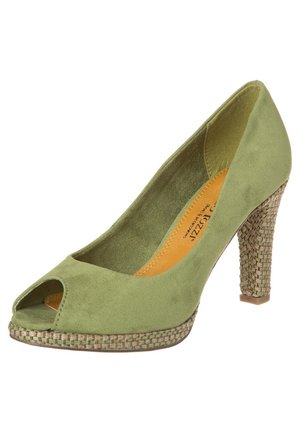 Højhælede peep-toes - green
