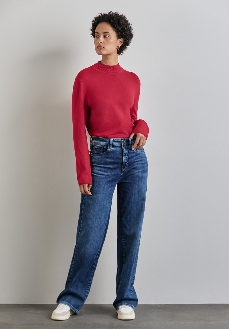 Street One ROLLKRAGEN Strickpullover rot/dunkelrot-meliert