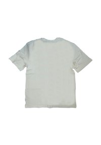 Weißes T-Shirt mit kurzen Ärmeln und Rundhalsausschnitt. Hergestellt aus weichem, glattem Material, mit einem schlichten, unaufdringlichen Design.