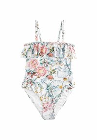 Next FRILL BANDEAU TUMMY SHAPING CONTROL TALL - Uimapuku - white floral