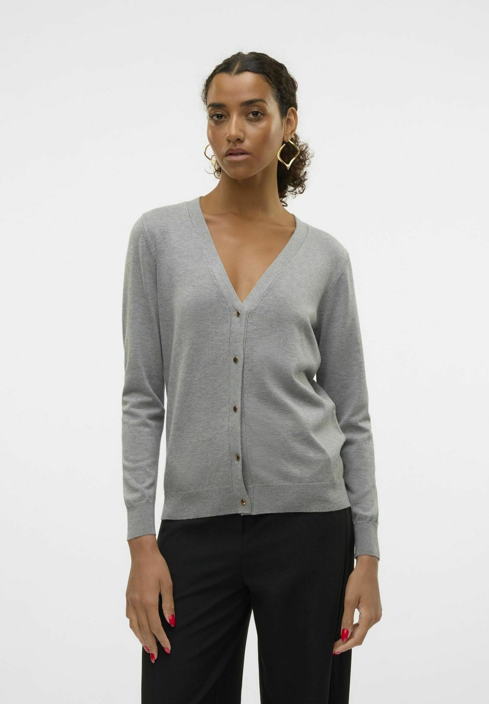 Cardigan Lungo Donna Autunno 2024 – Leggero E Morbido, Aperto Con Tasche, Grigio Scuro Taglia S, Antipilling