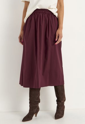WITH POCKETS - A-linjainen hame - wine-red