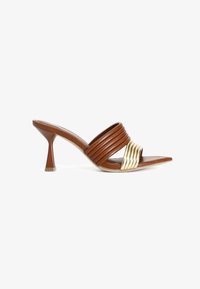 Non selezionato, brown leather-gold