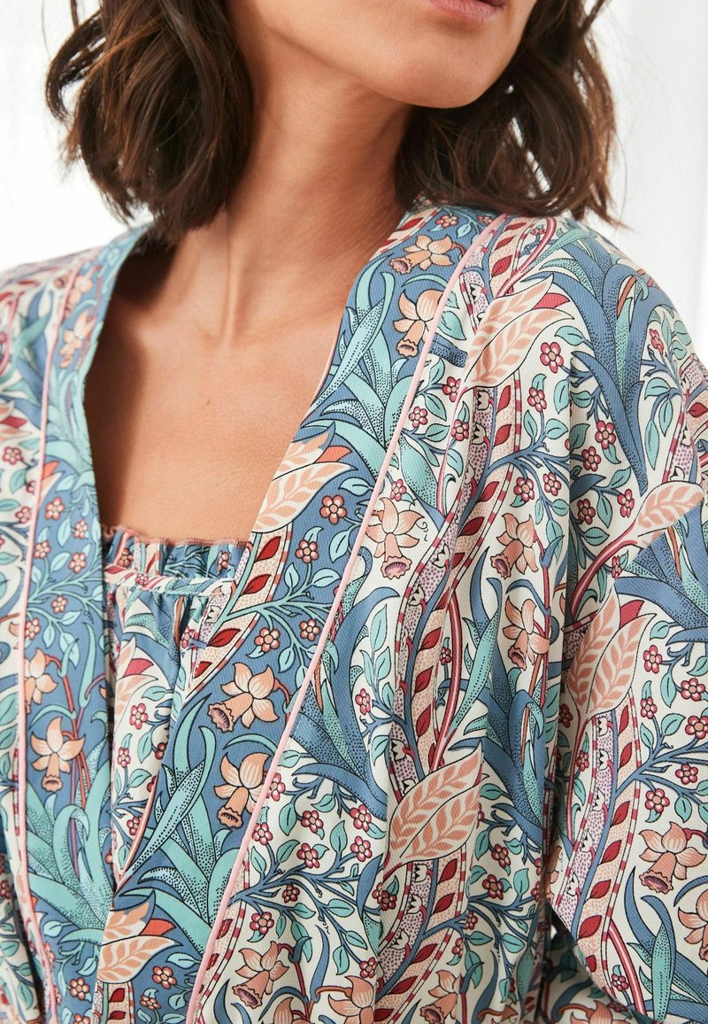 Next Morris & Co At Next Lightweight Dressing Gown Peignoir blue