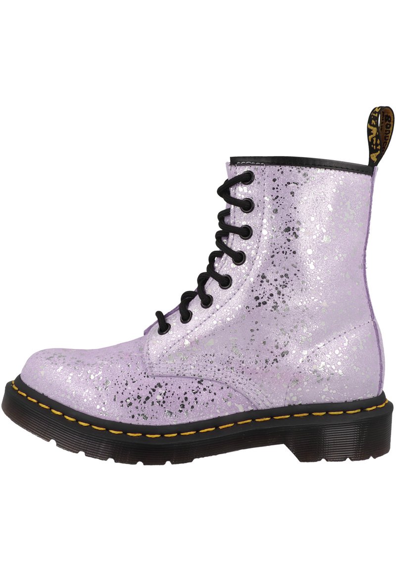 Dr. Martens Plateaustiefelette lilac metallic paint splatter/lila
