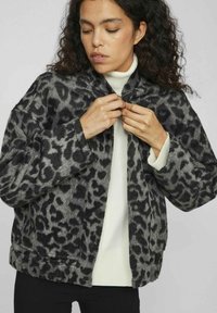 VILA LEOPRINT - Bomber-jakk - dark grey