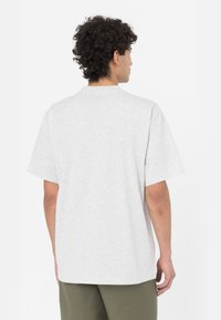 Ljust grå, kortärmad t-shirt med rund halsringning, gjord av mjuk bomull. Enkelt mönster, avslappnad passform, med en slät yta. Inga synliga mönster.