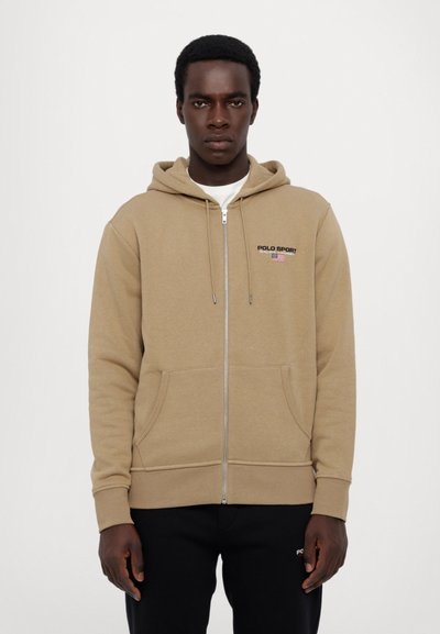 Polo Ralph Lauren POLO SPORT FLEECE FULL ZIP  HOODIE - Tröja med dragkedja - desert khaki/black