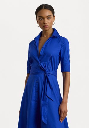 Lauren Ralph Lauren Belted Cotton Blend Shirtdress - Shirt dress - new sapphire