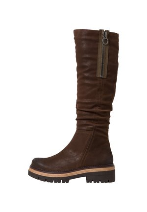 Platform boots - cafe ant. comb
