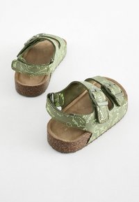 Next CUSHIONED DOUBLE BUCKLE TOUCH FASTENING STANDARD - Obuv pre bábätká - green dinosaur print