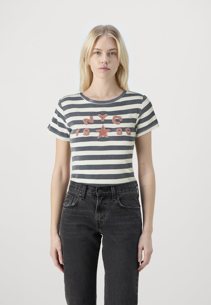 BDG Urban Outfitters - NYC APPLIQUE BABY - Potiskana majica - dark blue, Povečajte