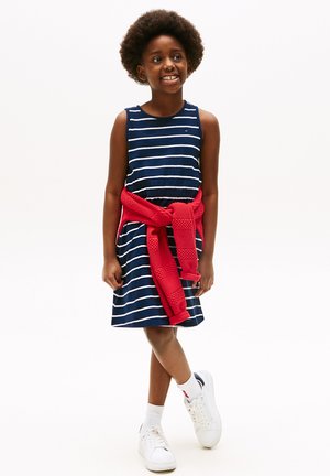Jerseykjole - dark night navy stripes