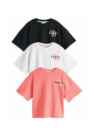 REGULAR FIT - 3 PACK GRAPHIC - Print T-shirt - coral pink