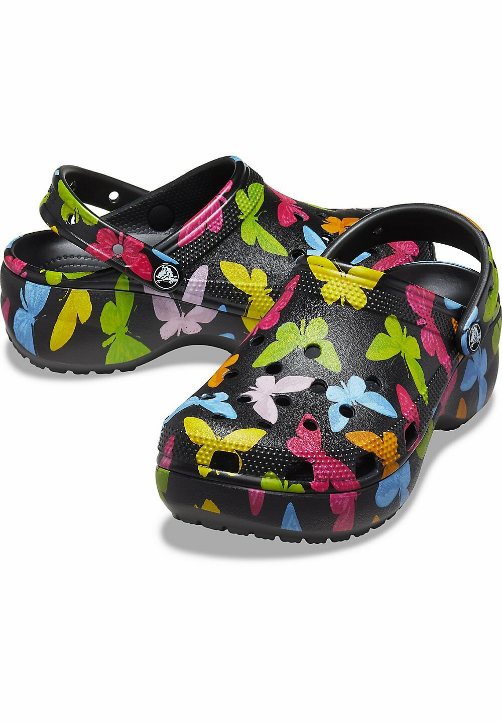 black butterfly crocs