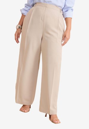 PREMIUM ELASTIC BACK TAILORED WIDE  - Pantaloni - neutral