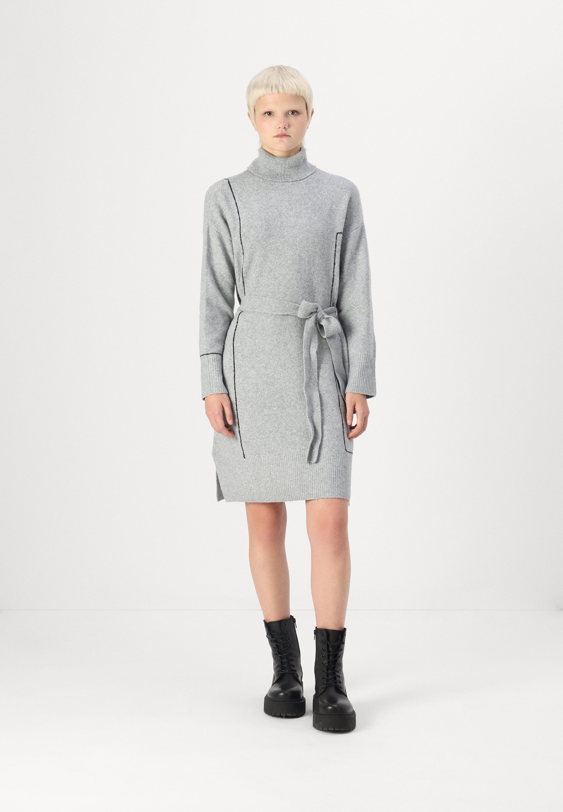 slim fit dress slacks Women's Grey Turtleneck Dress main image 1