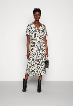 PRINTED WRAP DRESS - Vardagsklänning - beige