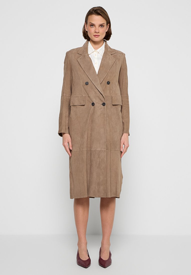 RIANI Leren jas taupe