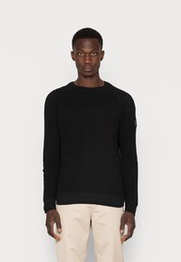 Jack & Jones - JCOCLASSIC WAFFLE CREW NECK - Maglione - black Immagine in miniatura 1