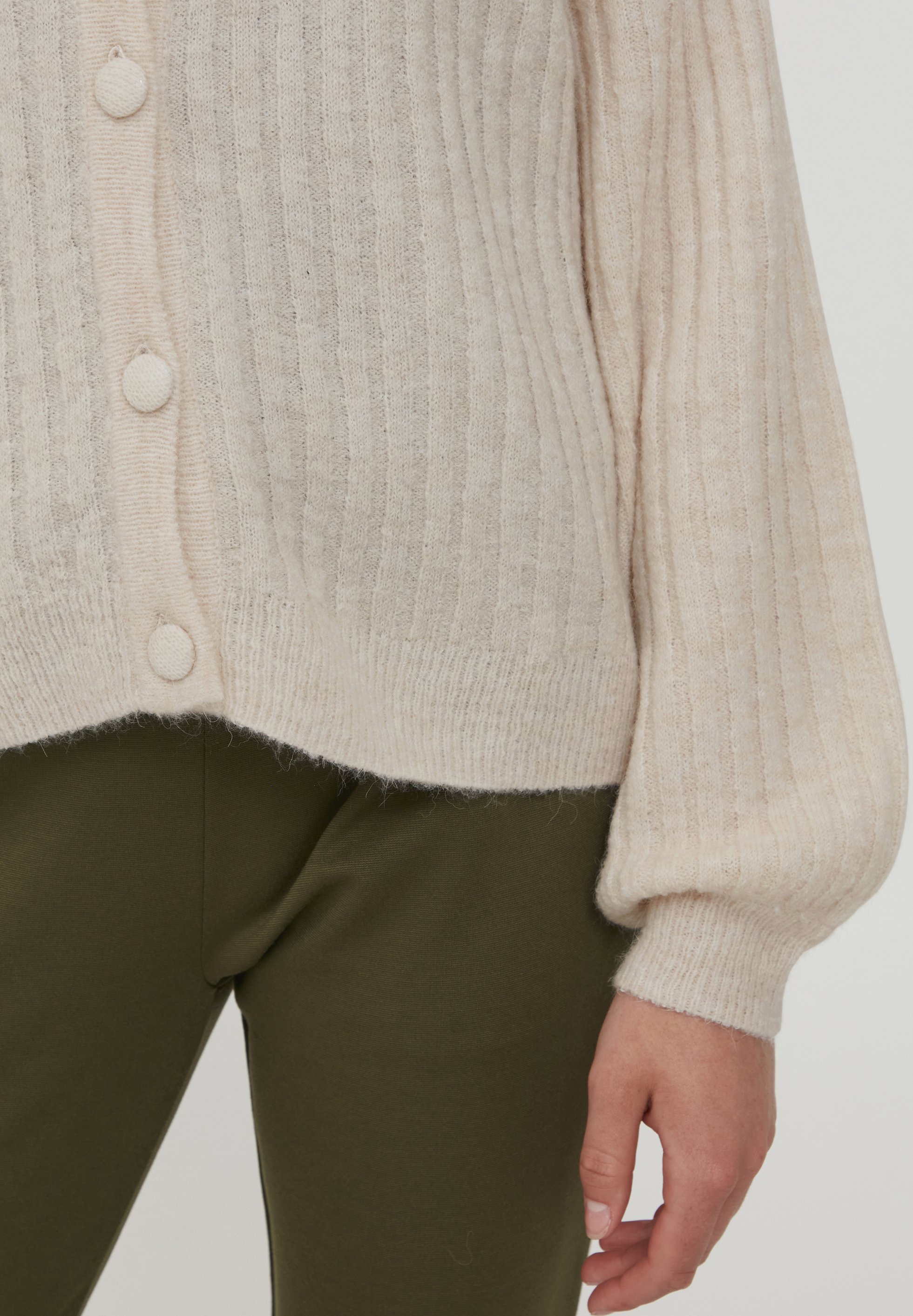 売れ筋商品|||イチ ニット&セーター レディース アウター IHAMARA - Cardigan - crystal gray ICHI IHAMARA - Cardigan - crystal gray/mottled beige - Zalando