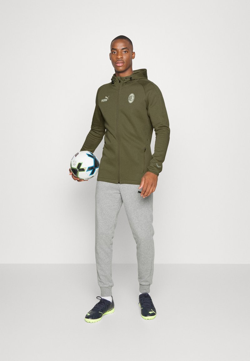 Puma AC MILAN CASUALS HOODY - Zip-up sweatshirt - dark green moss/spring  moss/olive - Zalando.co.uk