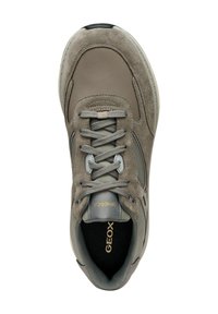 Szare sneakersy wykonane z zamszu i skóry. Okrągły czubek, zapięcie na sznurowadła oraz chropowata podeszwa. Posiadają logo na wkładce i języku.