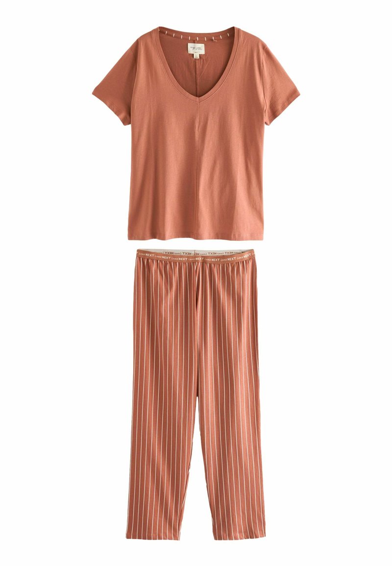 Next SET - Nattplagg set - rust brown stripe