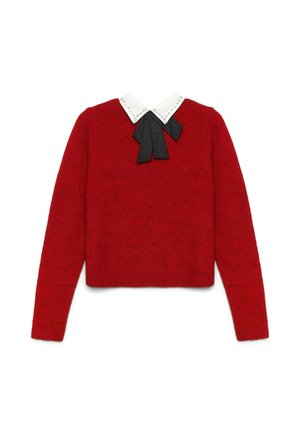 CON COLLETTO E STRASS
 - Pullover - rosso india
