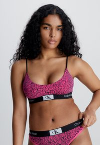 Calvin Klein Underwear UNLINED BRALETTE 1996 COTTON - Topp - abstract spots  fuchsia rose