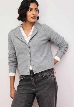 Next, SUPERSOFT CREW NECK LONG SLEEVE CARDIGAN - Strickjacke - grey marl