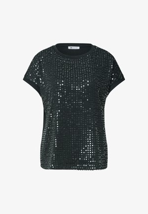 Street One, T-SHIRT MIT RUNDHALS UND PAILLETTEN - T-shirts print - deep bound green
