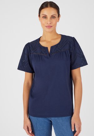 BRODERIE ANGLAISE  - T-shirt print - marine