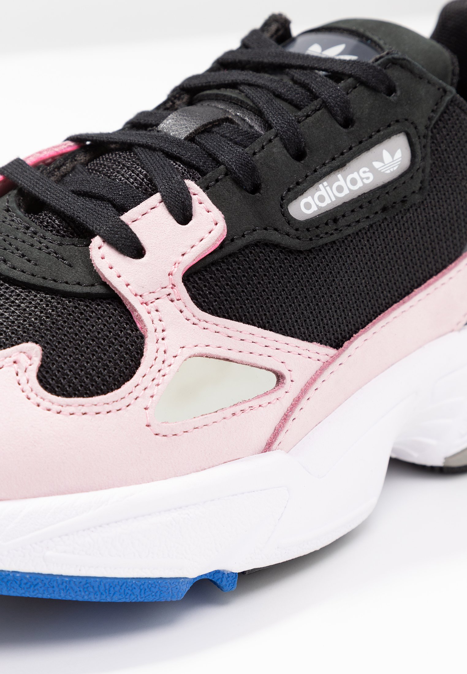 adidas falcon trainers core black light pink