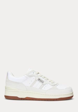 Polo Ralph Lauren MASTERS SPORT LEATHER-SUEDE SNEAKER UNISEX - Sneakers basse - bianco/dark brown
