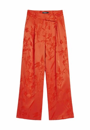 Desigual EMBROIDERED PLAIN LONG - Trousers - orange