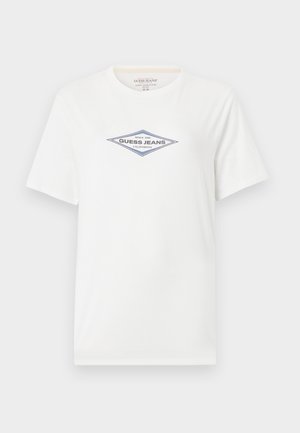 Guess Jeans, SLIM DIAMOND TEE - T-shirts print - alabaster white