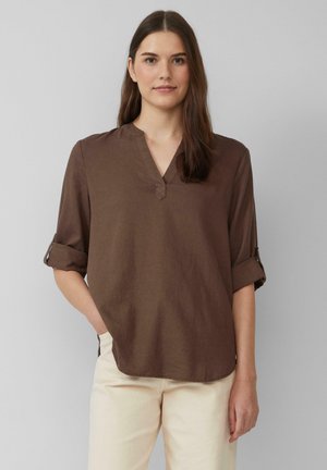 MIT 3/4-ÄRMELN - Blouse - mokka