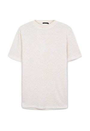 Calliope GIROCOLLO LAVORATA - T-shirt basic - beige chiaro melange