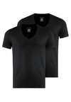 DAILY COMFORT 2-PACK DEEP V NECK - Unterhemd/-shirt - black