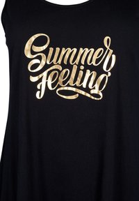 Zizzi ÄRMELLOSES MIT A-LINIE - Obleka iz džersija - black w summer